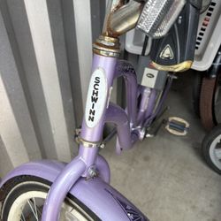 Schwinn Ladies Cruiser Bike w/ Child Seat – Vintage Purple