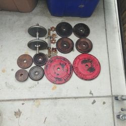110 Lbs Of Old Steel Weight Plates