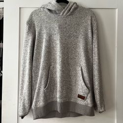 Quiksilver Grey Marled Knit Hoodie, L
