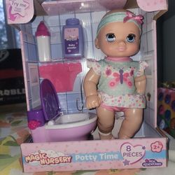 💖NEW MAGIC NURSERY  POTTY TIME 8 PC SET. POOTY MAKES FLUSHING SOUNDS AND SAYS YEA