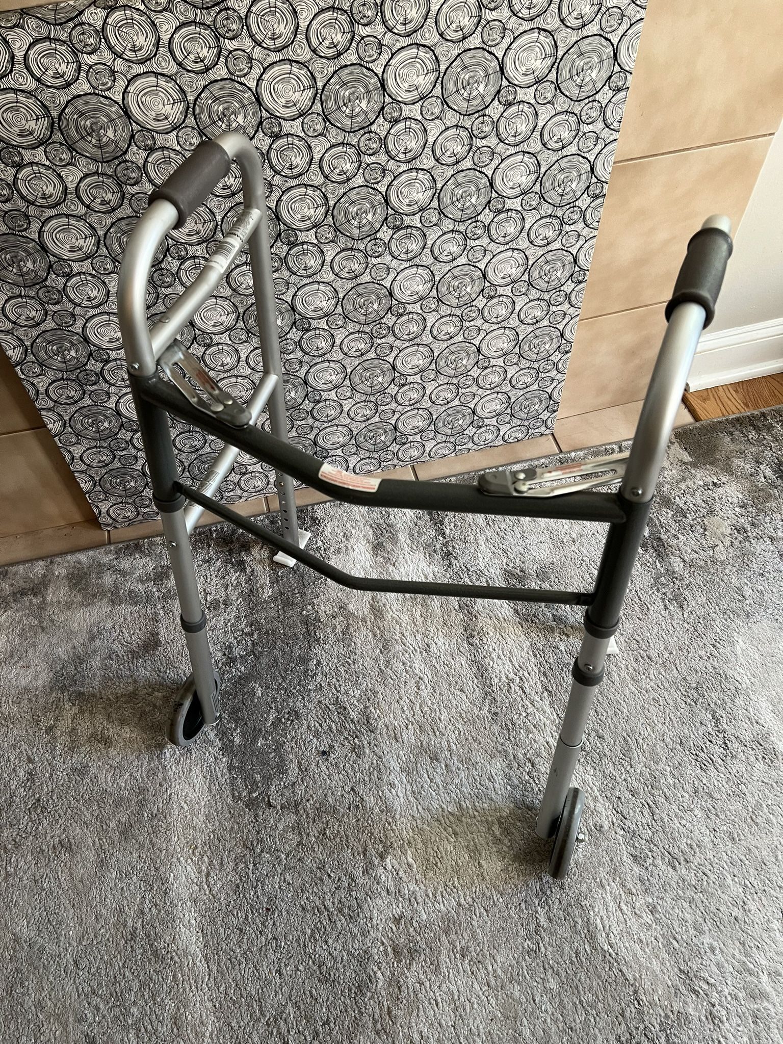 Guardian 2-Button Folding Youth Walker with 5" Wheels