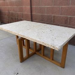 Travertine Stone coffee table ( 32”x62”x19”)