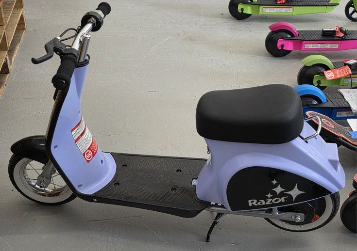 Razor Pocket Mod Petite - Purple, 12V Miniature Euro-Style Electric Scooter, up to 8 mph,for Ages 7+