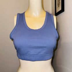 Pink Lily Size Large Victory Lap Blue Lounge Tank Top Crop