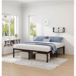 King Size 14 Inch High Heavy Duty Metal Bedframe, No Boxspring Needed, Easy Assembly