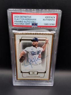 2024 Topps Definitive Clayton Kershaw Dodgers Framed Auto DCFA-CK 30/30 PSA  Authentic