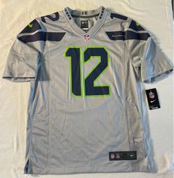 Seattle Seahawks 12 Fan Gray Jersey NWT - Men’s M