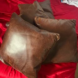 rh pillows leather 4 set - Restoration hardware
