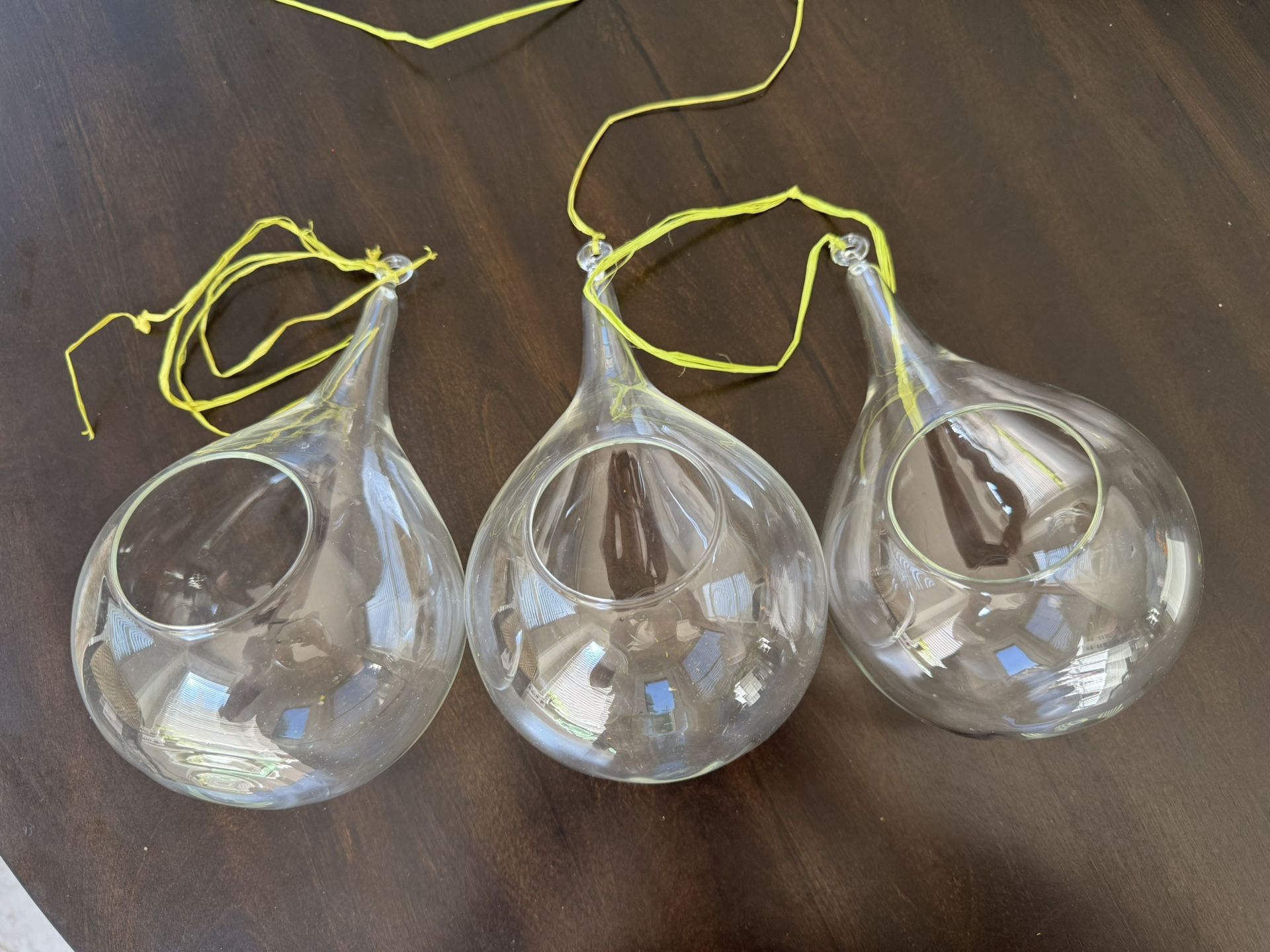 Glass Hanging Plant Terrarium, 9.5", Teardrop Pear DIY Succulent Planter, Home decor Candle Holder