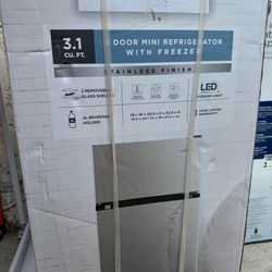 Vissani 3.1 cu. ft. 2-Door Mini Refrigerator in Stainless Steel with Freezer, ENERGY STAR