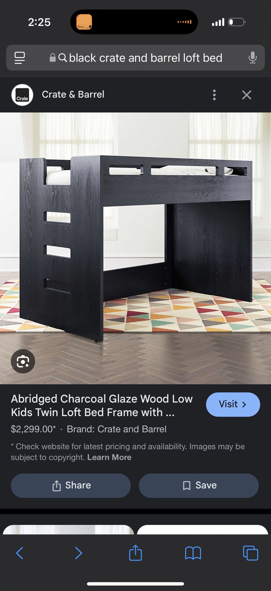 Crate And Barrel Loft Bed- GREAT CONDITION