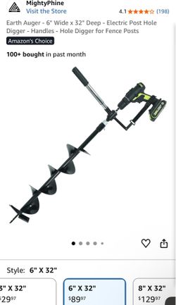 MightyPhine 6” x 32” Auger Drill Attachment Kit