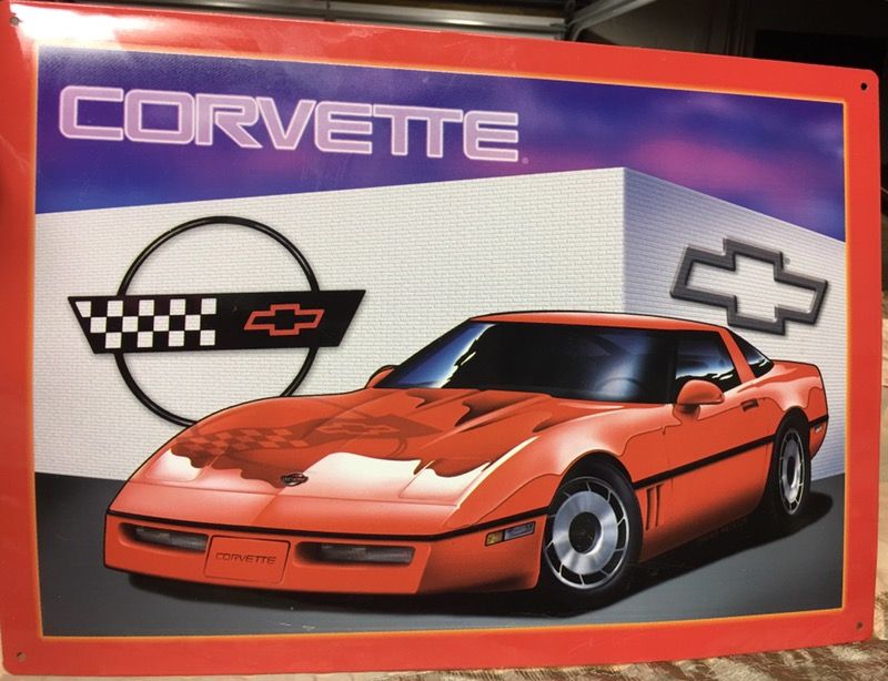 Chevy Corvette metal sign