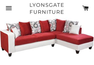 New red beautiful sectional! Couch and Loveseat set sofa Deals Here