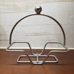 Pampered Chef Silver Tone Wire Design Small Bowl Caddy 