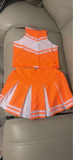 Orange and White Cheerleader costume -Adult  small