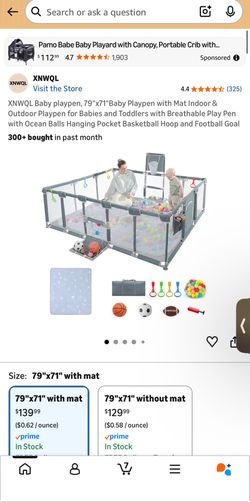 XNWQL Baby playpen, 79"x71"Baby Playpen with Mat Indoor＆Outdoor Playpen for Babies and Toddlers