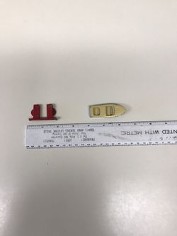 Matchbox Lesney Boat, Midgetoy Gas Pumps, All Metal