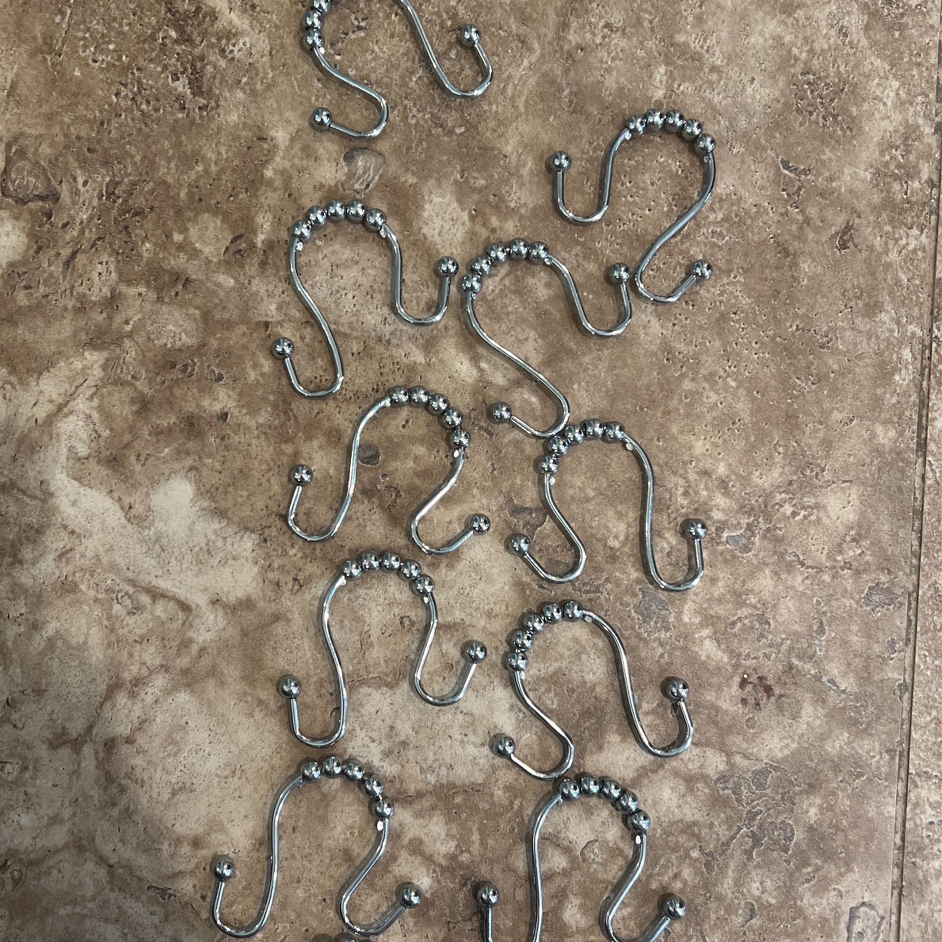 Silver Shower Curtain Hooks