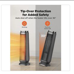 Pelonis 1500-Watt 23 in. Digital Tower Indoor Ceramic Heater Quiet Operation w/ Safety Overheat Protection and Fan Mode in Black