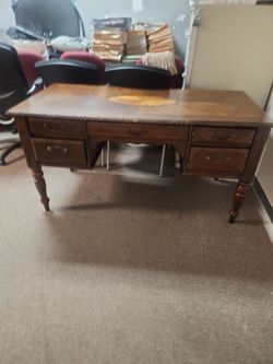 Wood desk and shelves