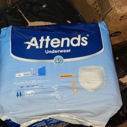 Attends Underwear for Adult Incontinence Care with Quick-Dry Channels, Ultimate Absorbency, Unisex, Small, 20 Count

