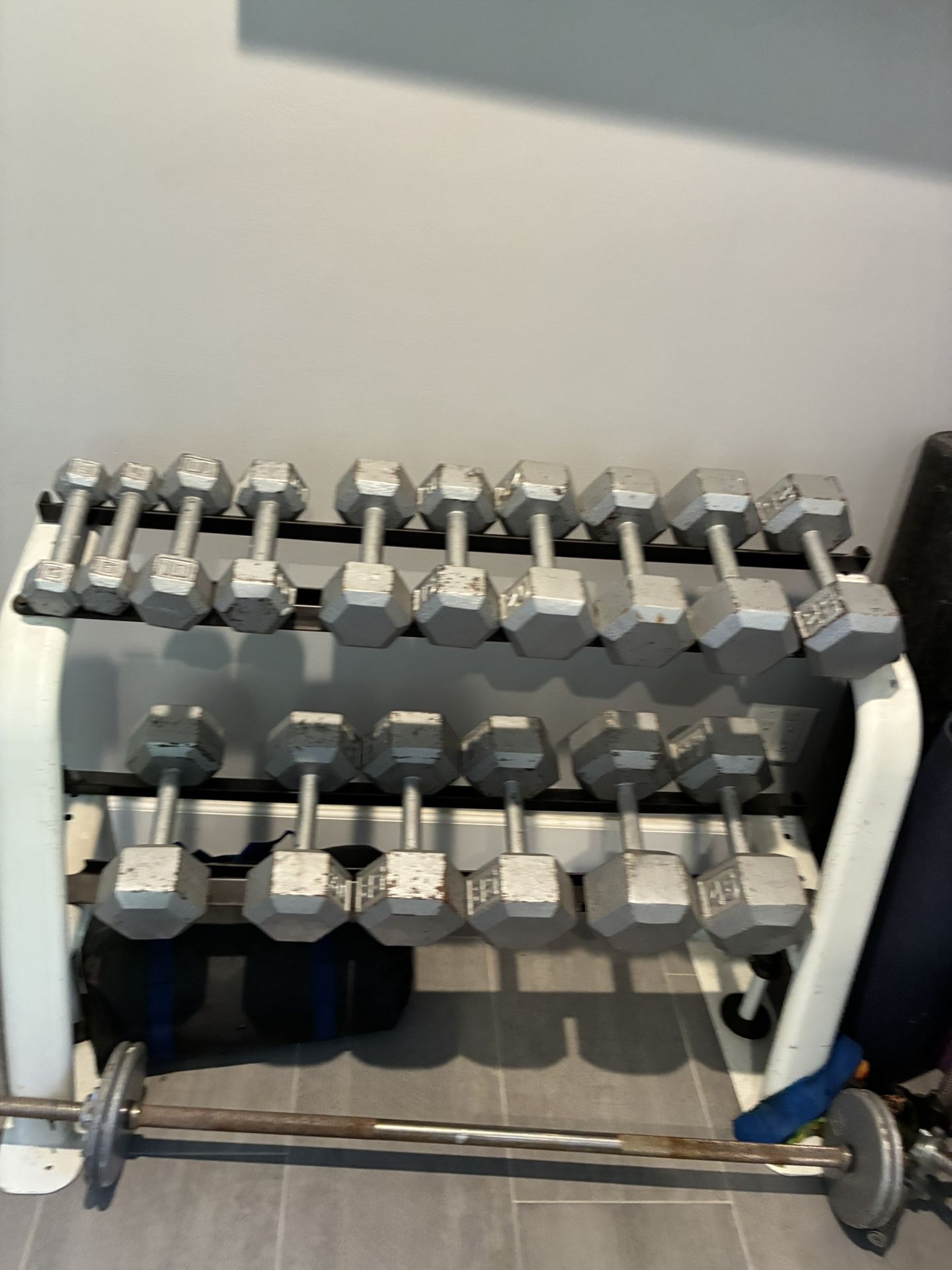 Cast Iron Dumbbells And Rack