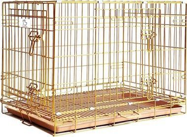 HOMEY PET 30 in Gold Color Dog Crate Puppy Kennel Removable Floor Grid Pull Out Tray ⭐️NEW IN BOX⭐️ CYISell