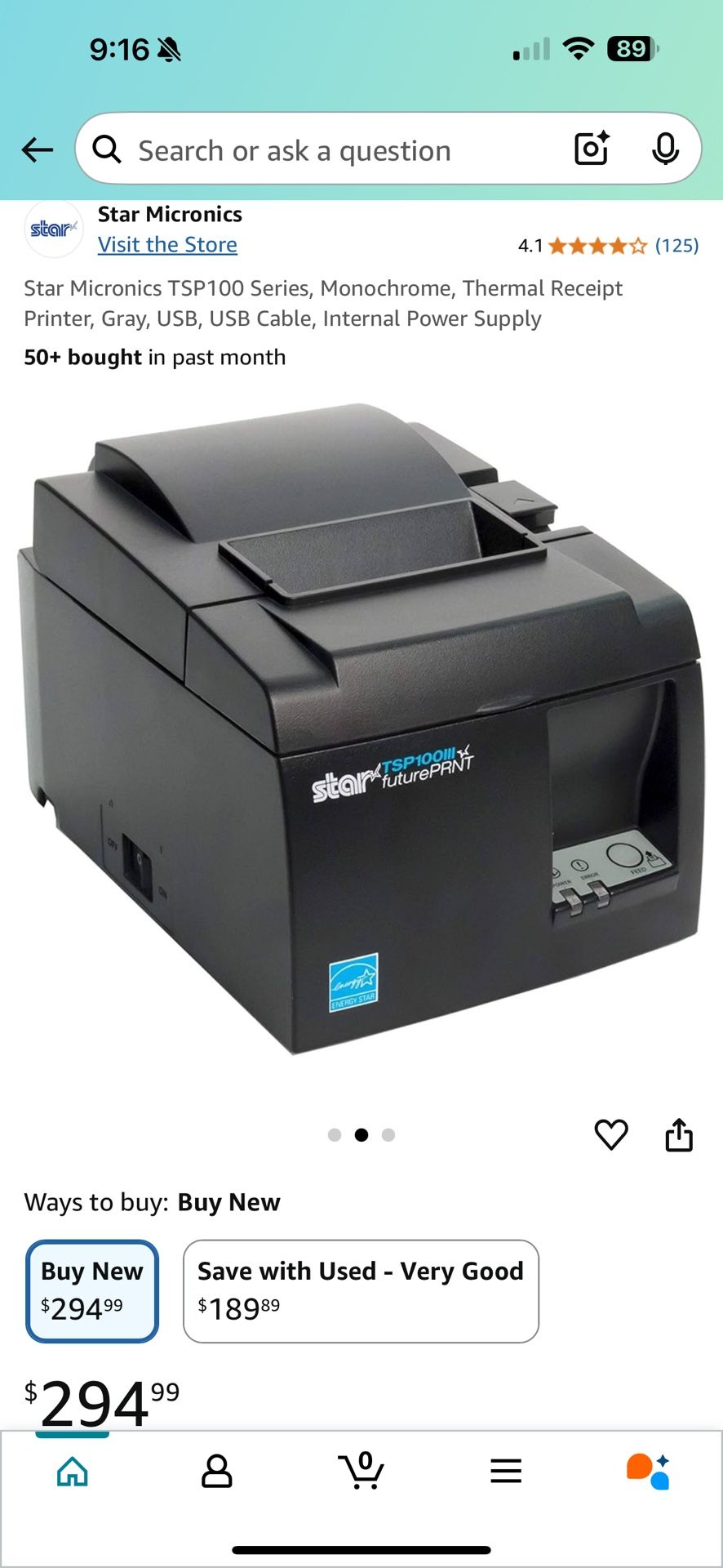 Star Micronics TSP100 Thermal Receipt Printer