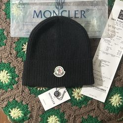 Moncler Black Wool Beanie