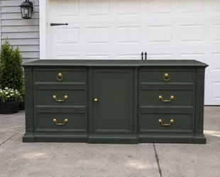 Refinished Solid Wood Dresser / Credenza – Hunter Green – FREE DELIVERY