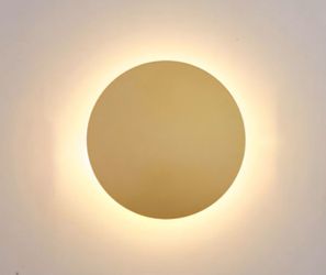 Modern Minimalist Style Round Disc Wall Light Sconces Metal Sconce Lights for Living Room - 110V-120V Gold 23.5"