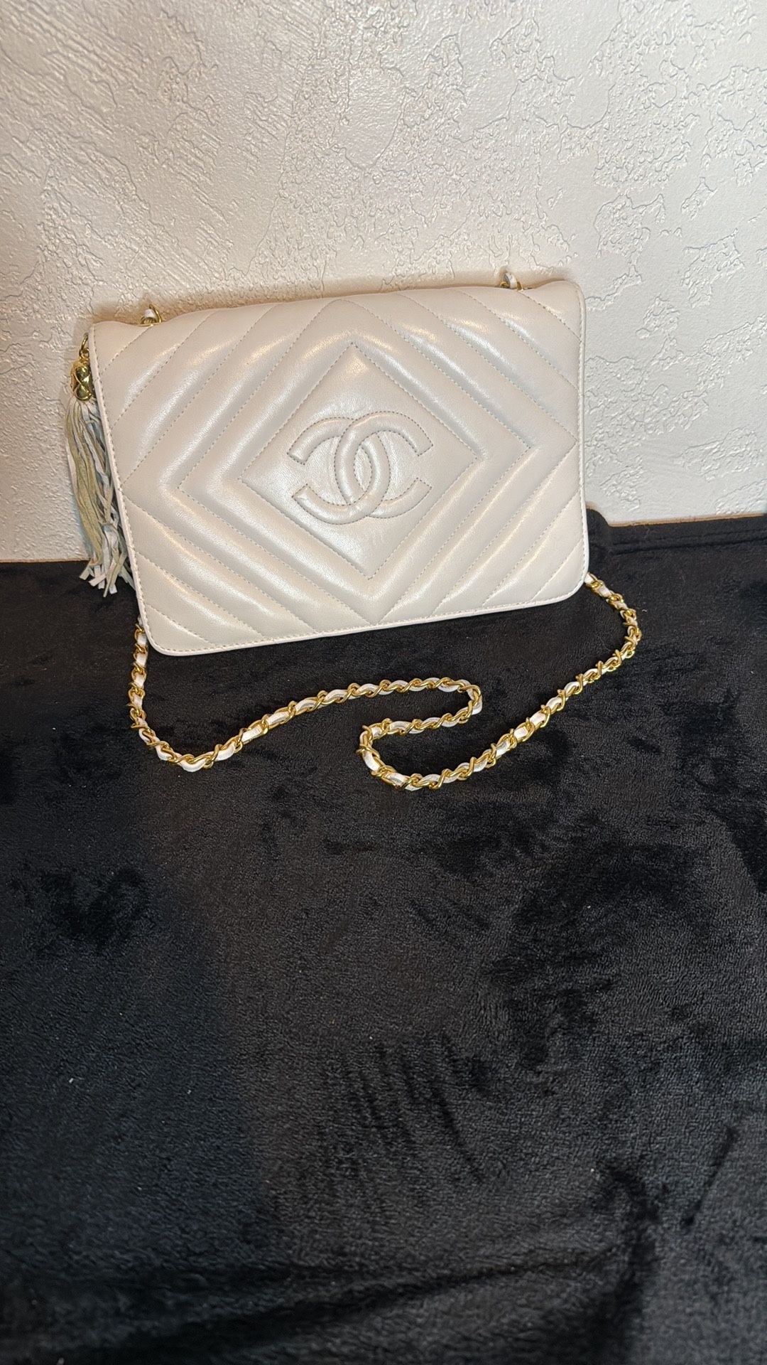 Chanel White Quilted Crossbody Bag