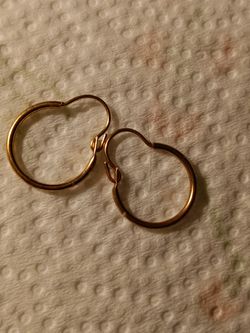 10k Yellow Gold Smaller Hoop Earrings New Old Stock