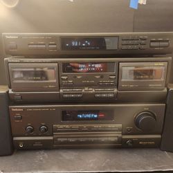 Vintage Technics Stack Stereo Amplifier SU-G95  Cassette Deck  RS-TR270  Tuner ST-K55 Working