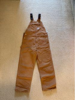 Carhartt Relaxed Fit Duck Bib Overalls – Brown – Men’s Medium (34x30)