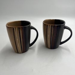 BETTER HOMES & GARDEN BAZAAR BURGUNDY China 4 3/4"h Coffee Mugs Set of 2