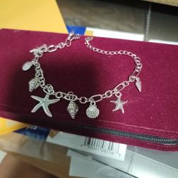 Beach Charm Bracelet Stainless Steel 