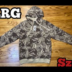 LRG Lifted Research Group Khaki, Print Hoodie Men’s Sz Small New! 