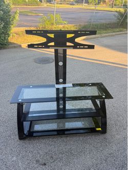 Z-Line Designs Glass & Metal TV Stand/Table with Adjustable Integrated Mount
