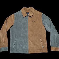 HUF Corduroy Jacket – Brown & Olive – Size Large