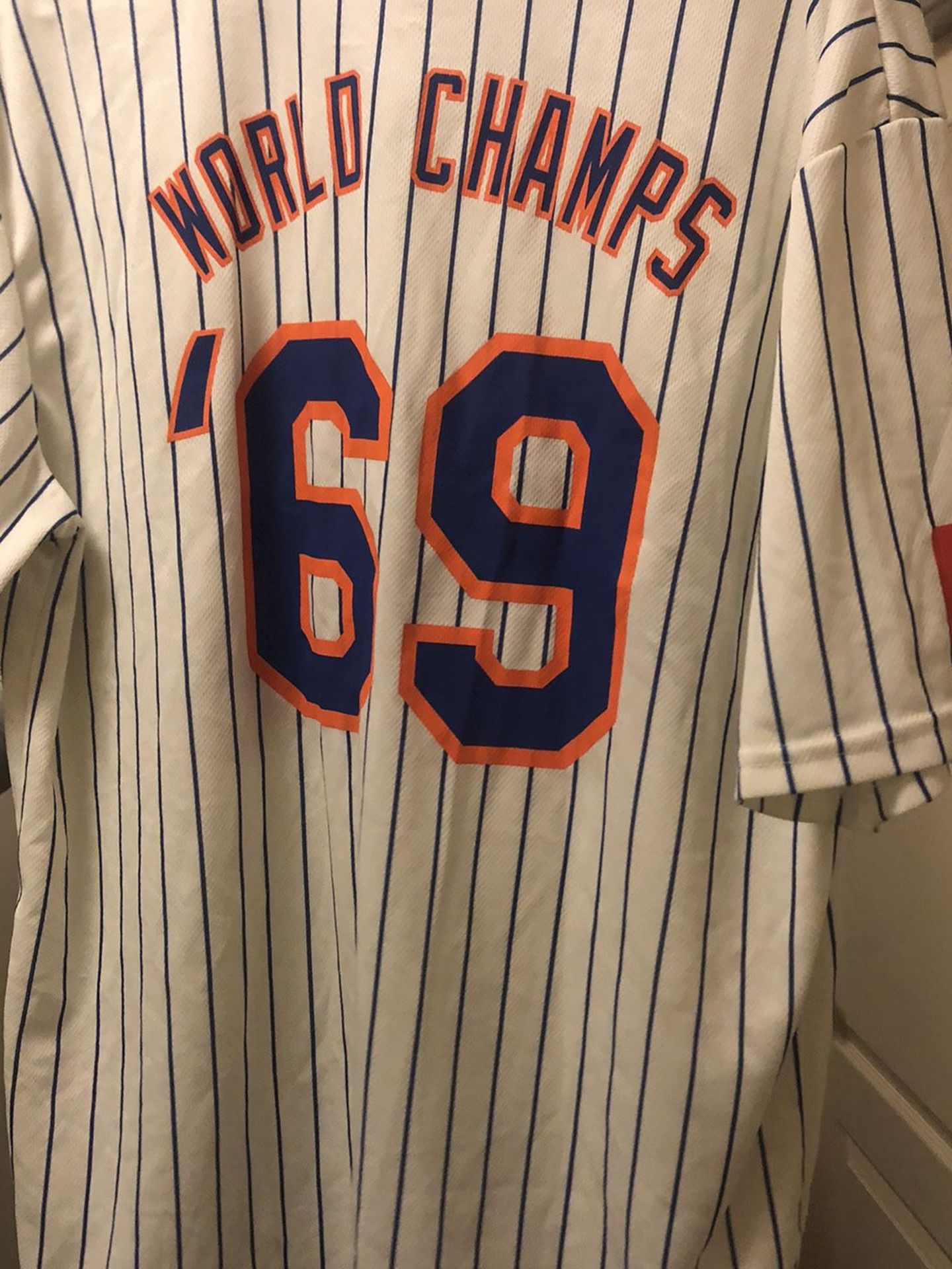 New York Mets 69 World Champs Vintage Promo Baseball Jersey McDonald’s Patch Size xL!