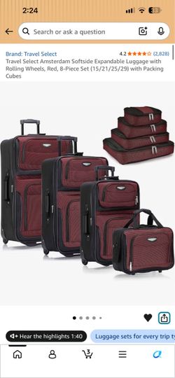 8 piece Travel Select luggage set