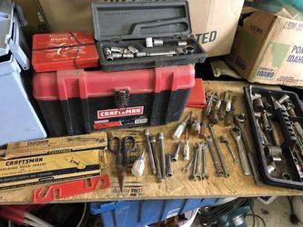 Craftsman tool lot with craftsman toolbox