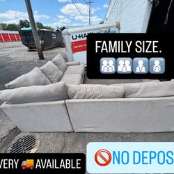 Broyhill Sectional Couch Light Grey L Shaped