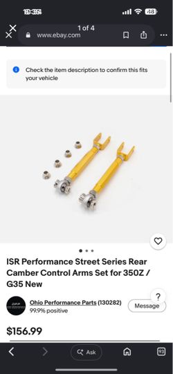 350z/G35 ISR rear suspension package and ISR bolts. All new still in box.
