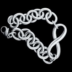 intage Tiffany & Co Old Style Large Link Infinity Bracelet 925