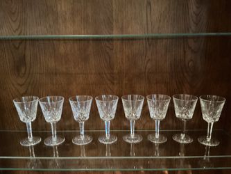 8 Waterford Crystal, Lismore wine glasses