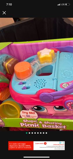Brand New LeapFrog Shapes & Sharing Picnic Basket with Accessories, Baby and Toddler Toys