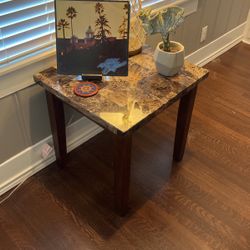 Marble Top Accent Side Table